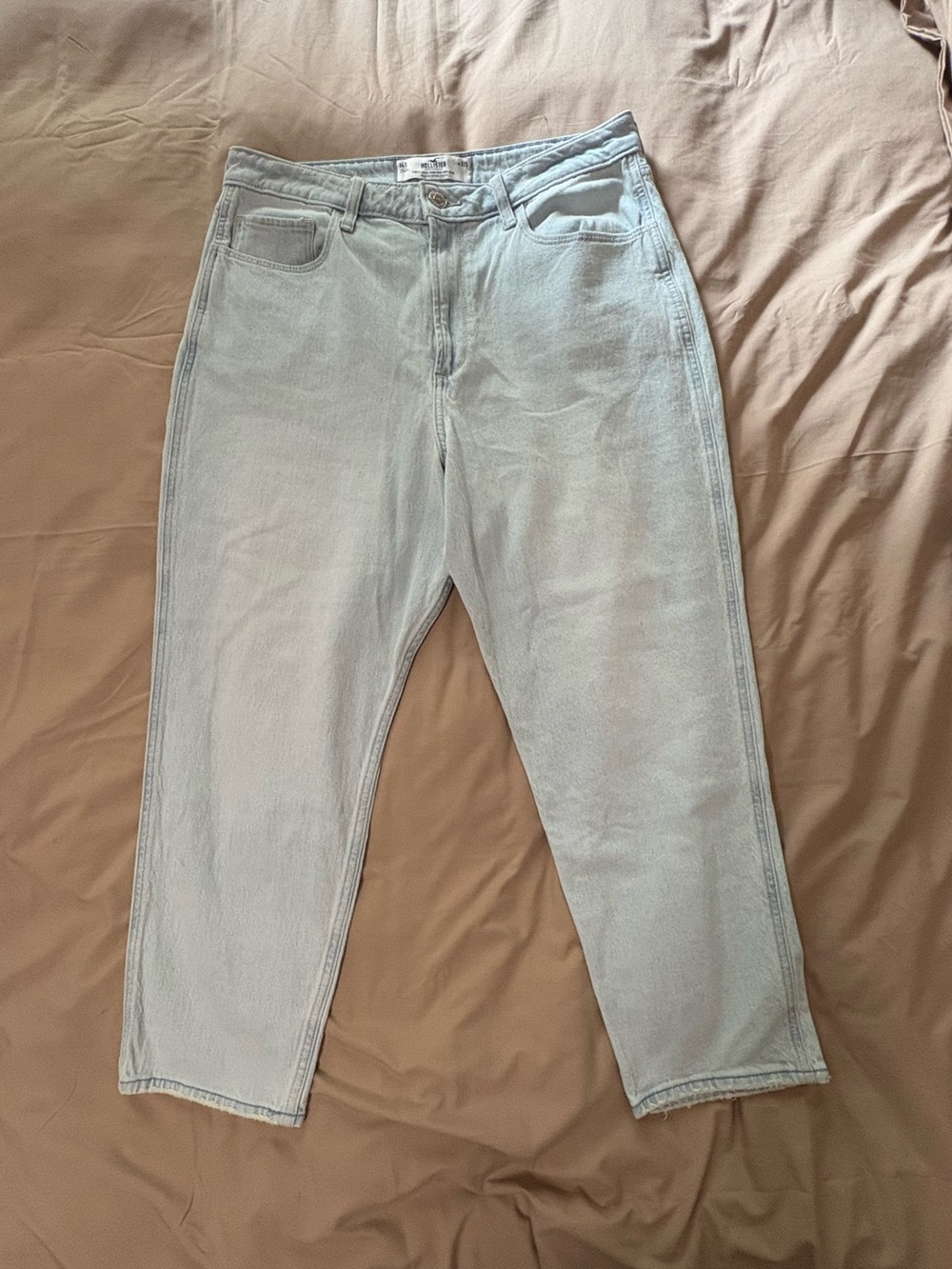 Hollister Pale Blue Cropped Straight Jeans